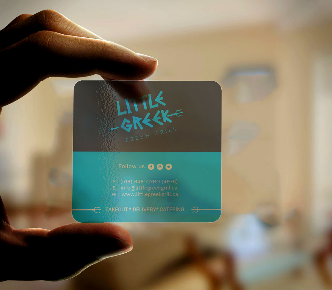 Business Card Design by Tripti Ranjan Gain for Little Greek Fresh Grill | Design #17720781