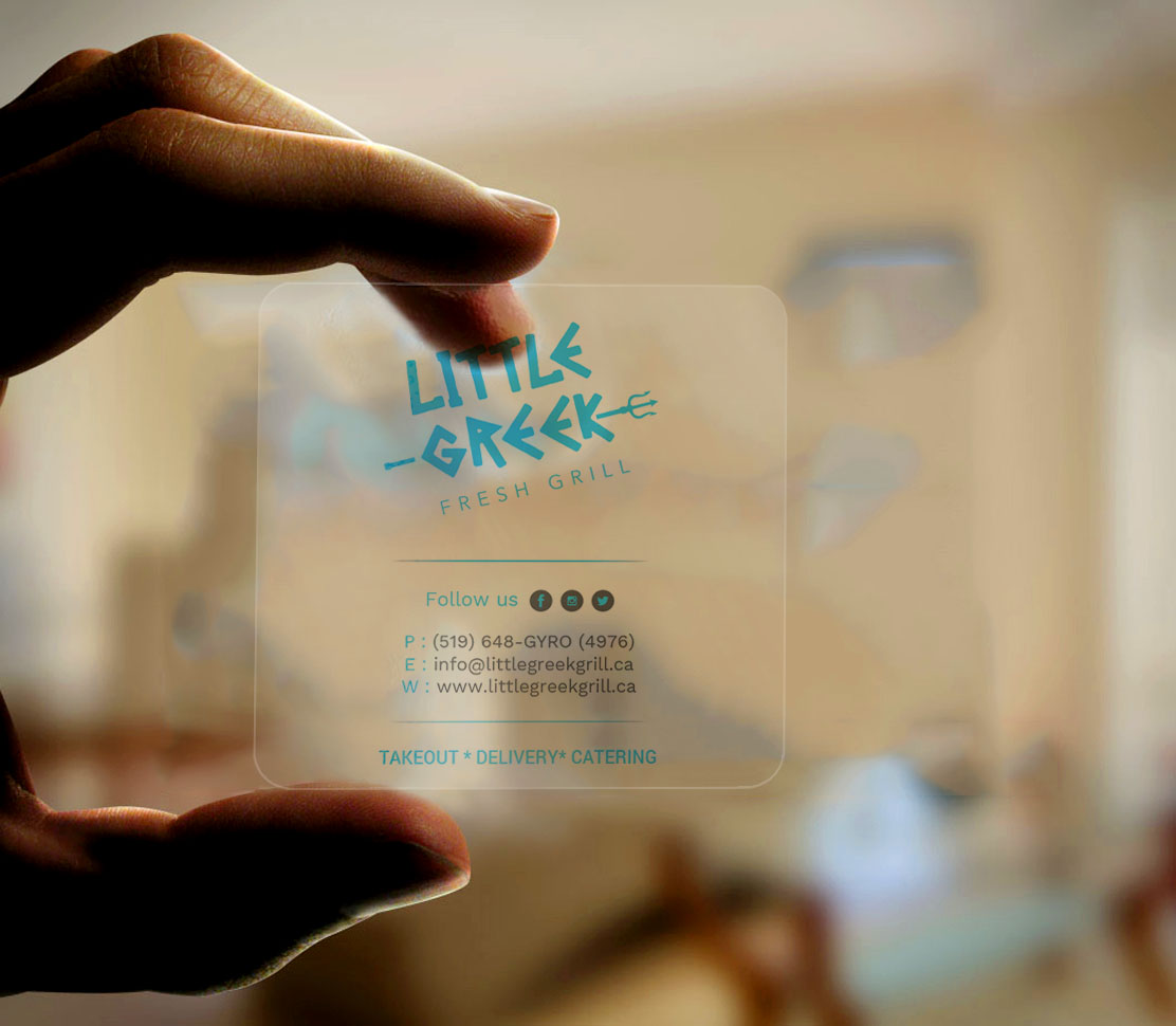 Business Card Design by Tripti Ranjan Gain for Little Greek Fresh Grill | Design #17720785