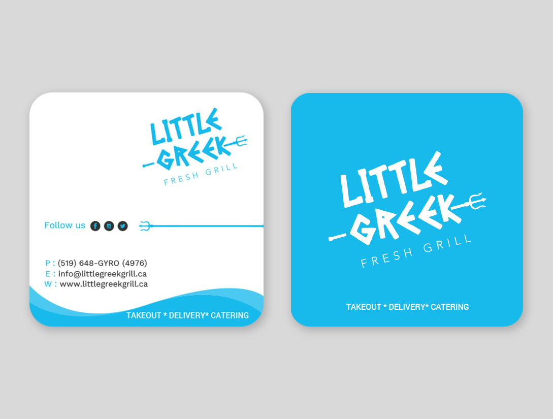 Business Card Design by Tripti Ranjan Gain for Little Greek Fresh Grill | Design #17720789