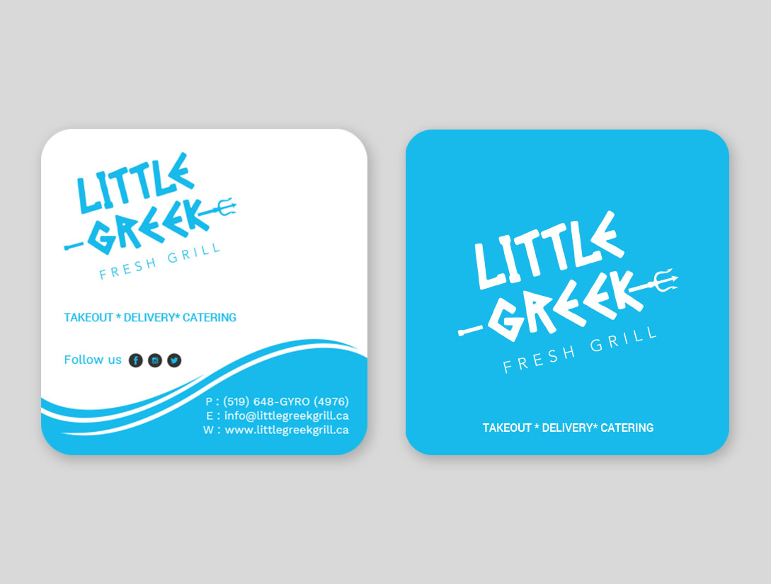 Business Card Design by Tripti Ranjan Gain for Little Greek Fresh Grill | Design #17720790