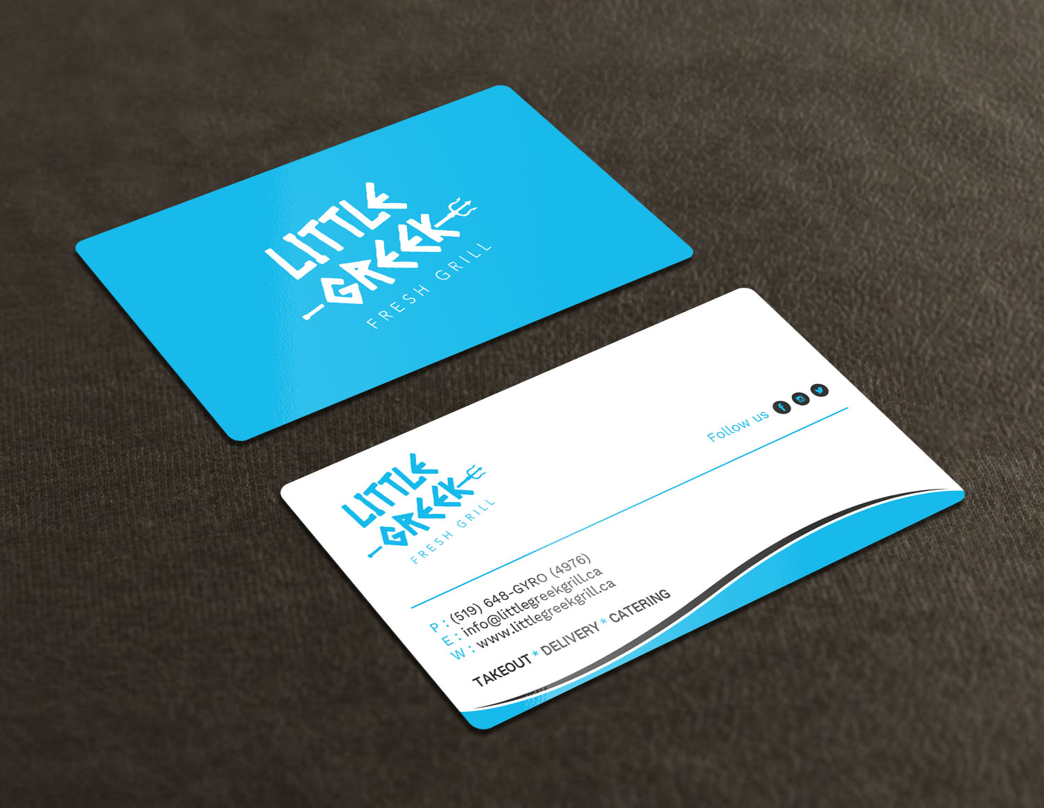 Business Card Design by Tripti Ranjan Gain for Little Greek Fresh Grill | Design #17720803