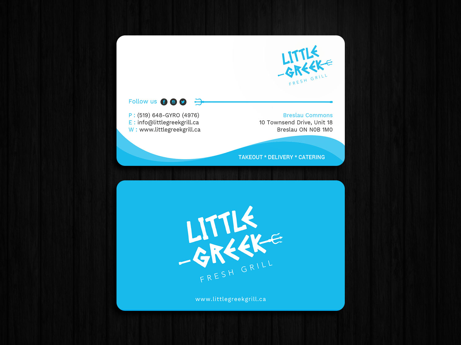 Business Card Design by Tripti Ranjan Gain for Little Greek Fresh Grill | Design #17727779