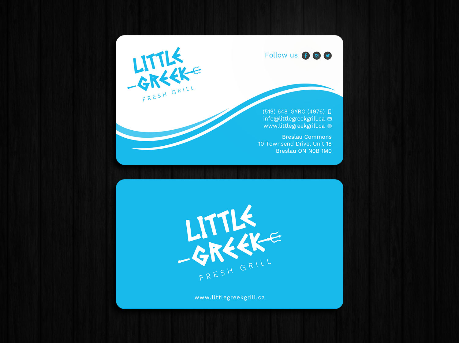 Business Card Design by Tripti Ranjan Gain for Little Greek Fresh Grill | Design #17727780