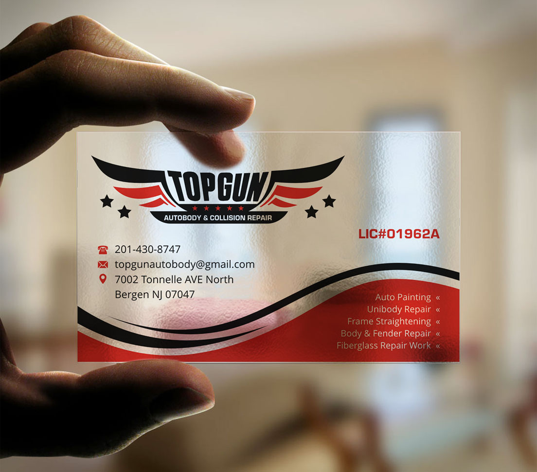 Design de Carte de Visite par INDIAN_Ashok pour topgun autobody and towing | Design #17745545