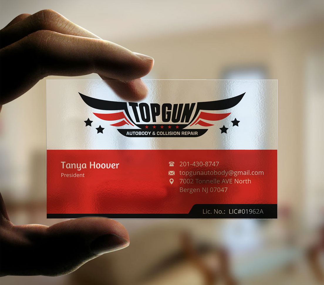 Diseño de Tarjeta de Presentación por INDIAN_Ashok para topgun autobody and towing | Diseño #17745548