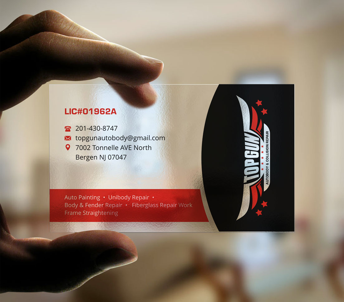 Diseño de Tarjeta de Presentación por INDIAN_Ashok para topgun autobody and towing | Diseño #17745549