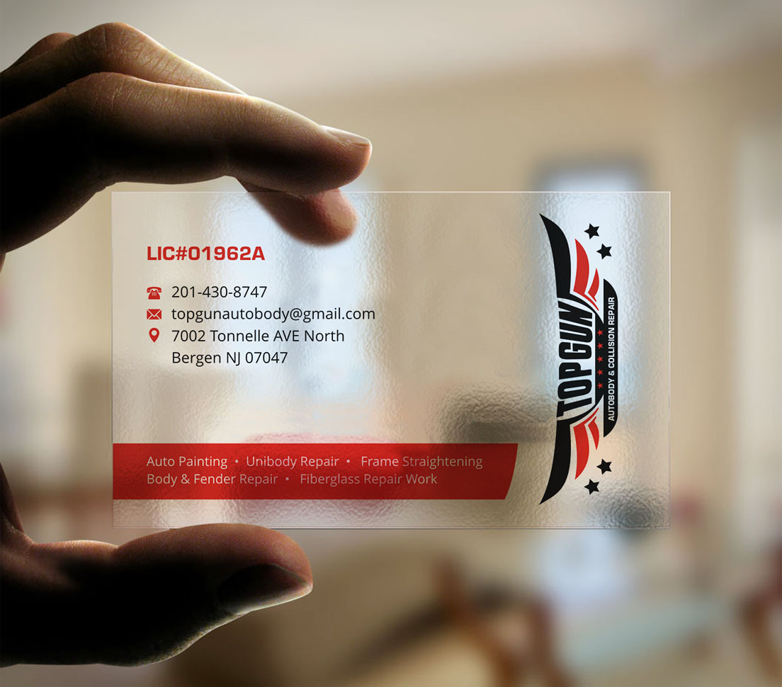 Design de Carte de Visite par INDIAN_Ashok pour topgun autobody and towing | Design #17745552