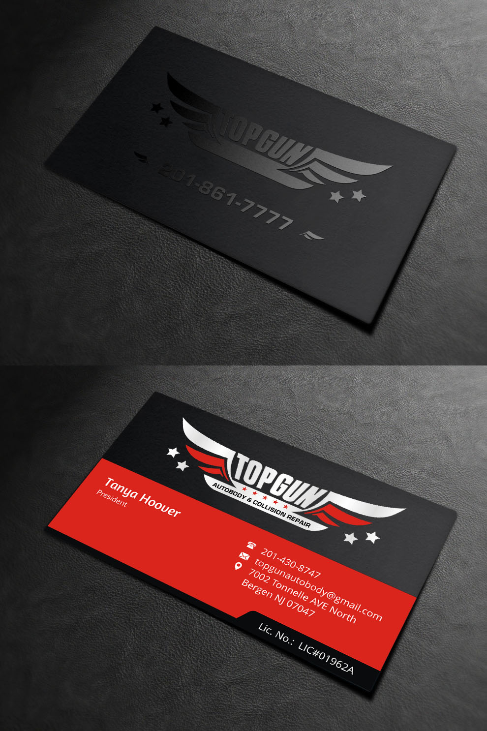 Diseño de Tarjeta de Presentación por INDIAN_Ashok para topgun autobody and towing | Diseño #17745558