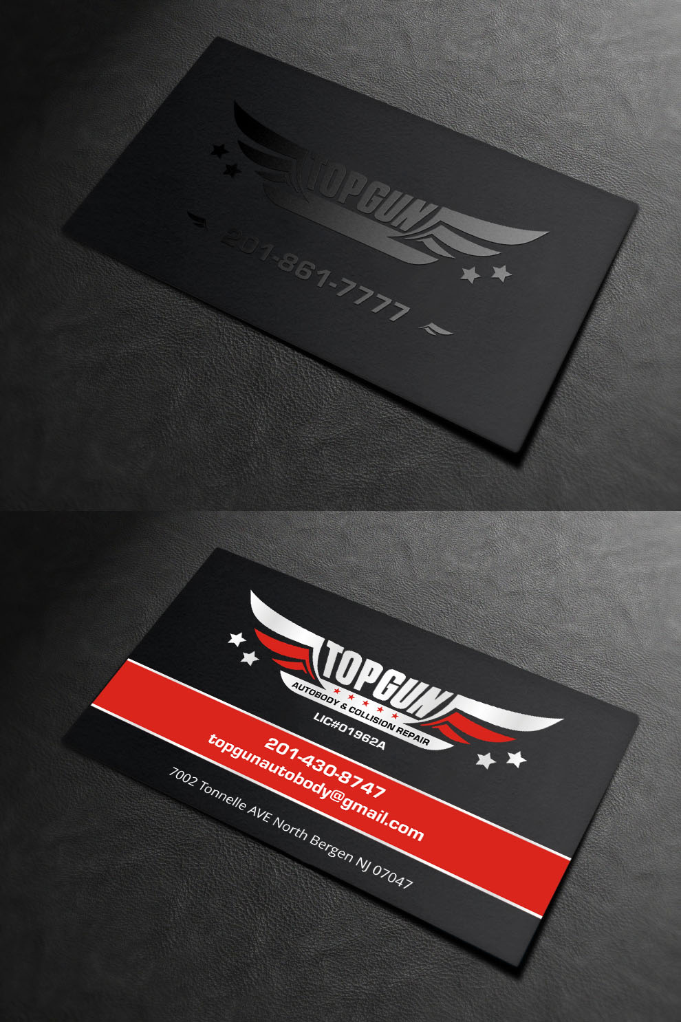 Diseño de Tarjeta de Presentación por INDIAN_Ashok para topgun autobody and towing | Diseño #17745559