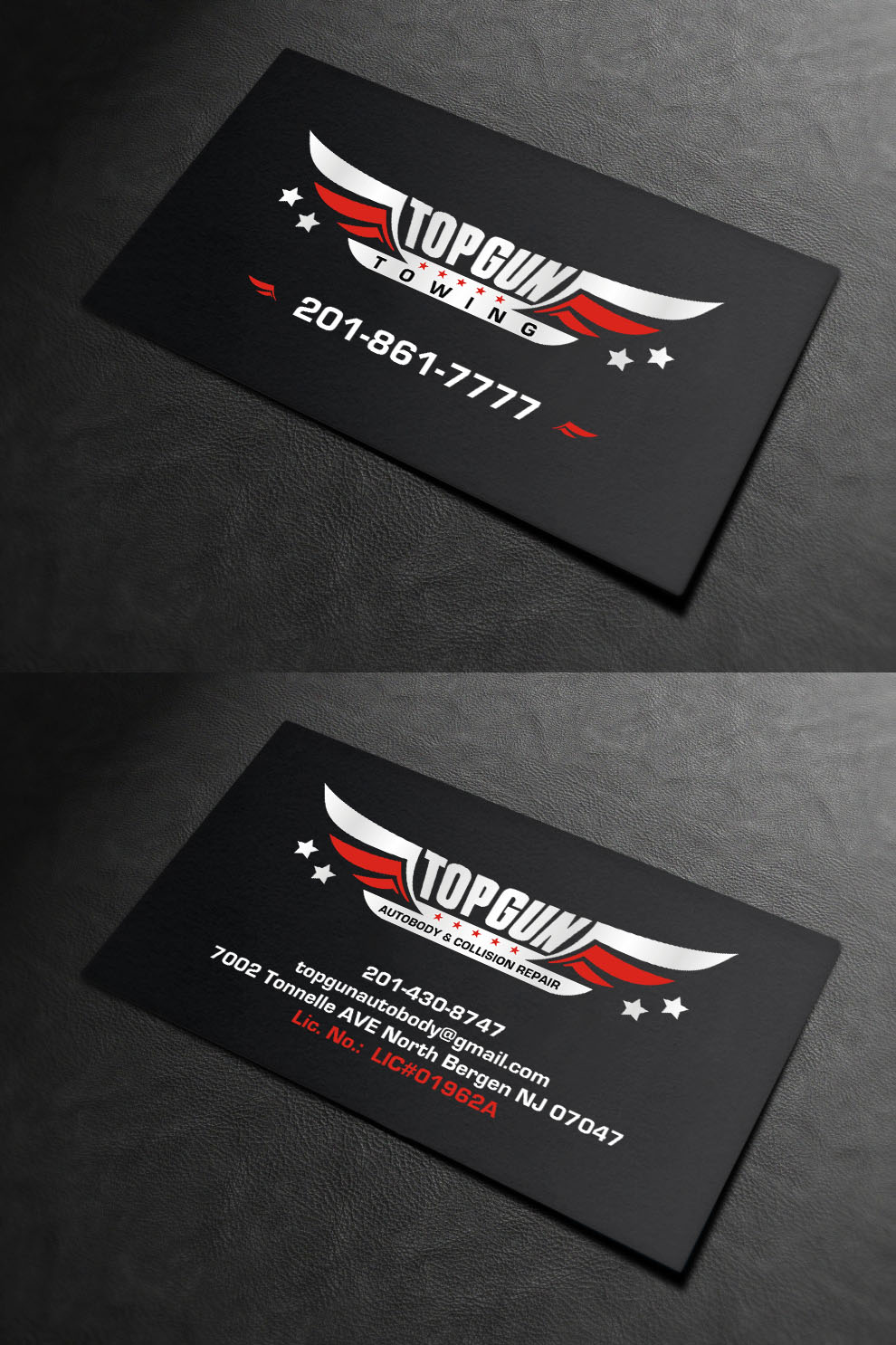 Design de Carte de Visite par INDIAN_Ashok pour topgun autobody and towing | Design #17745565