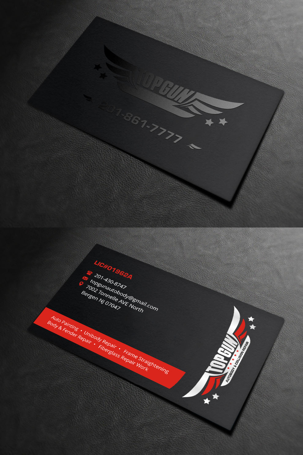 Diseño de Tarjeta de Presentación por INDIAN_Ashok para topgun autobody and towing | Diseño #17745567