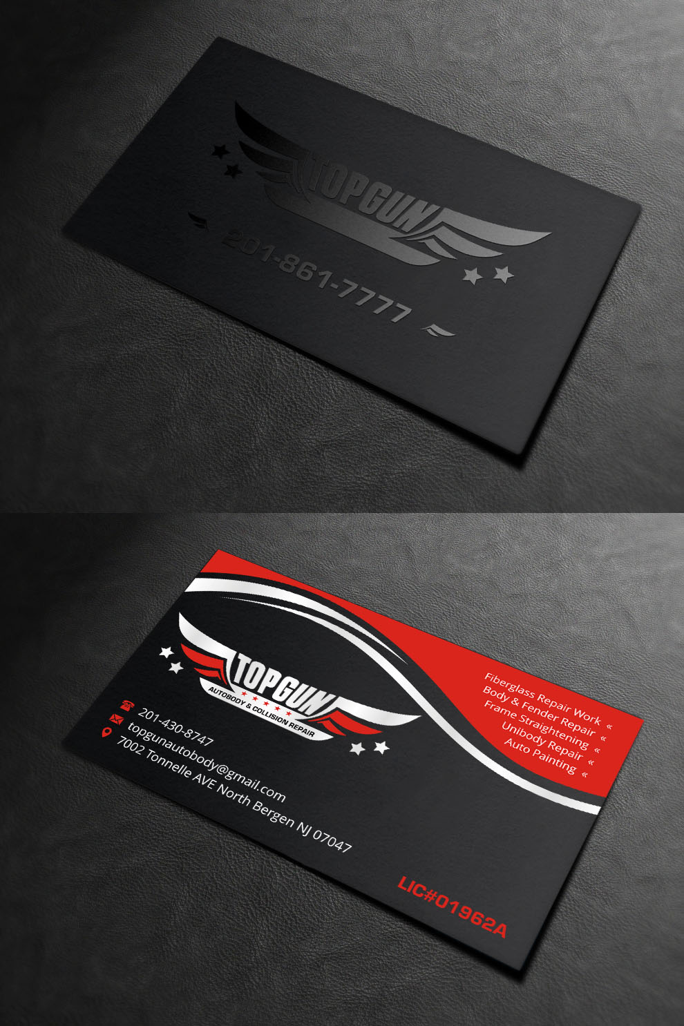 Diseño de Tarjeta de Presentación por INDIAN_Ashok para topgun autobody and towing | Diseño #17745568