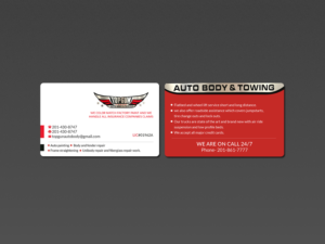 Business Card Design by Creations Box 2015 for topgun autobody and towing | Design: #17768536