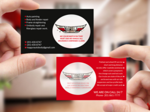 Business Card Design by Creations Box 2015 for topgun autobody and towing | Design: #17768537