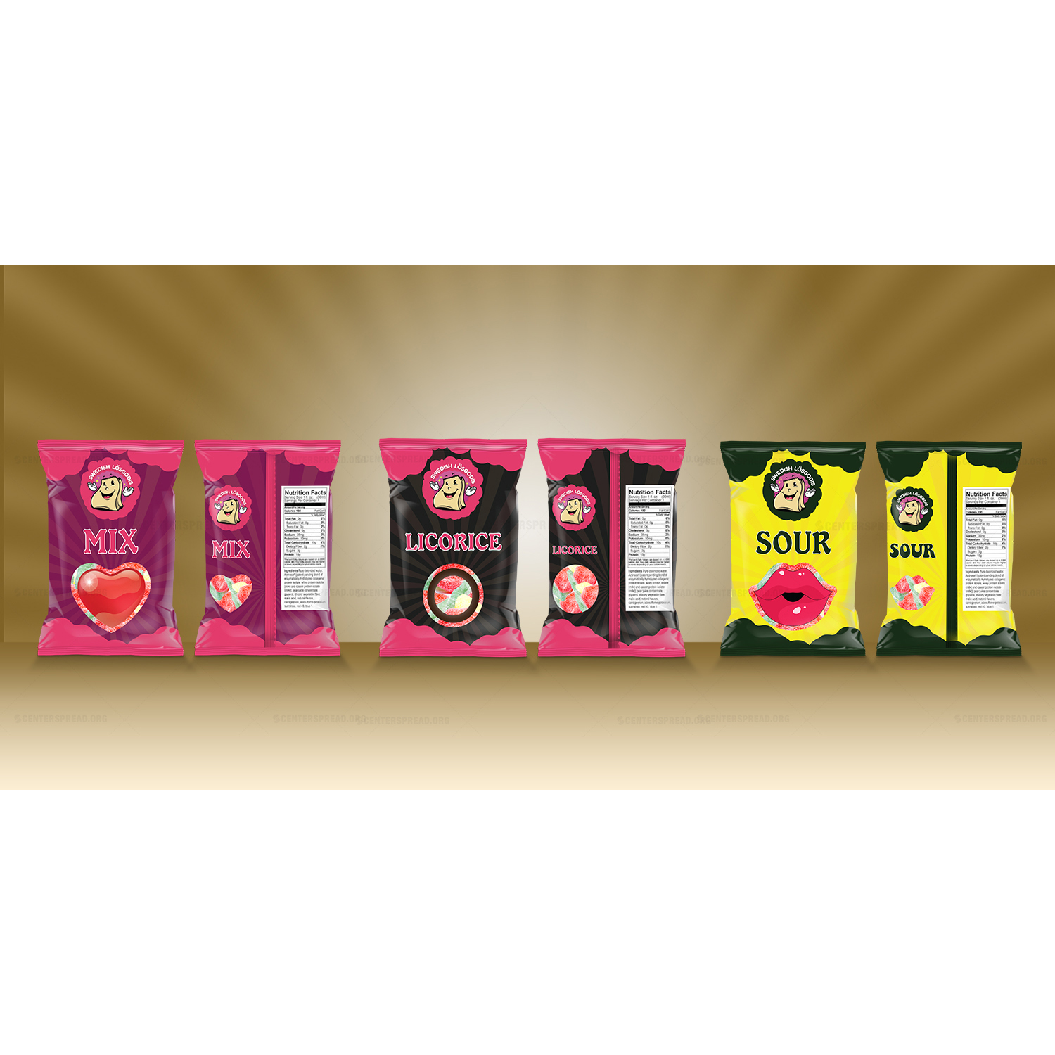 Packaging Design by CENTERSPREAD for Swedish Lösgodis | Design #17733268
