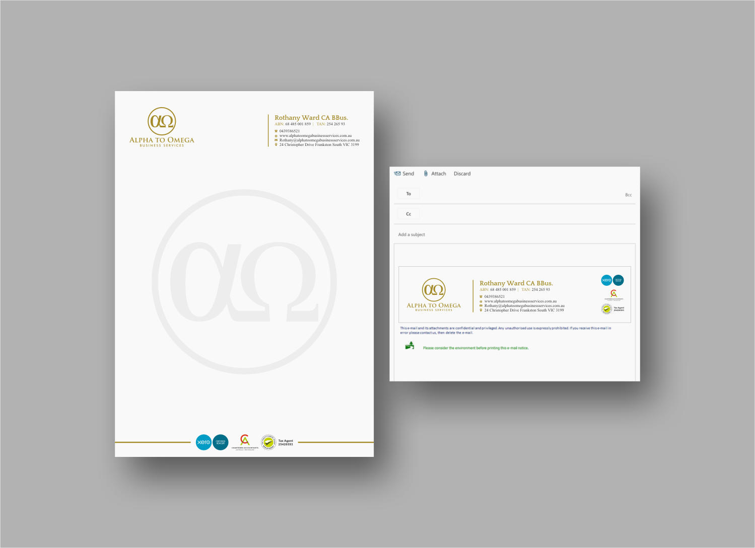 Stationery Design by INDIAN_Ashok for Alpha to Omega Business Services | Design #17725350