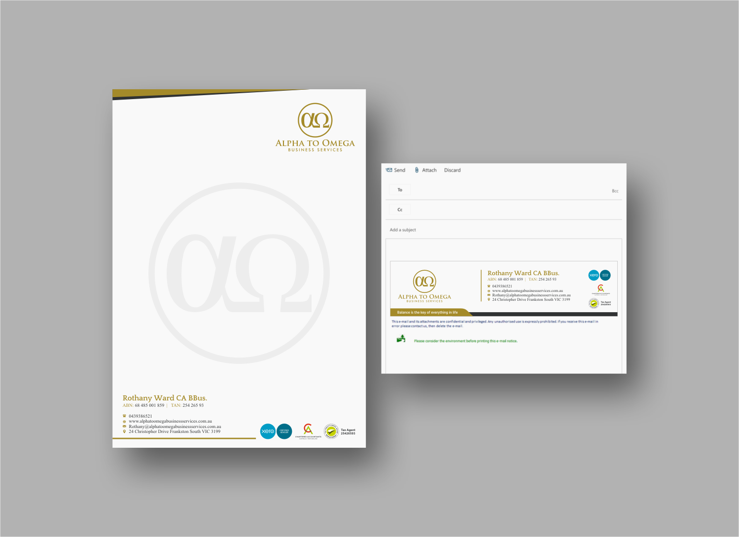 Diseño de Papelería por INDIAN_Ashok para Alpha to Omega Business Services | Diseño #17725357