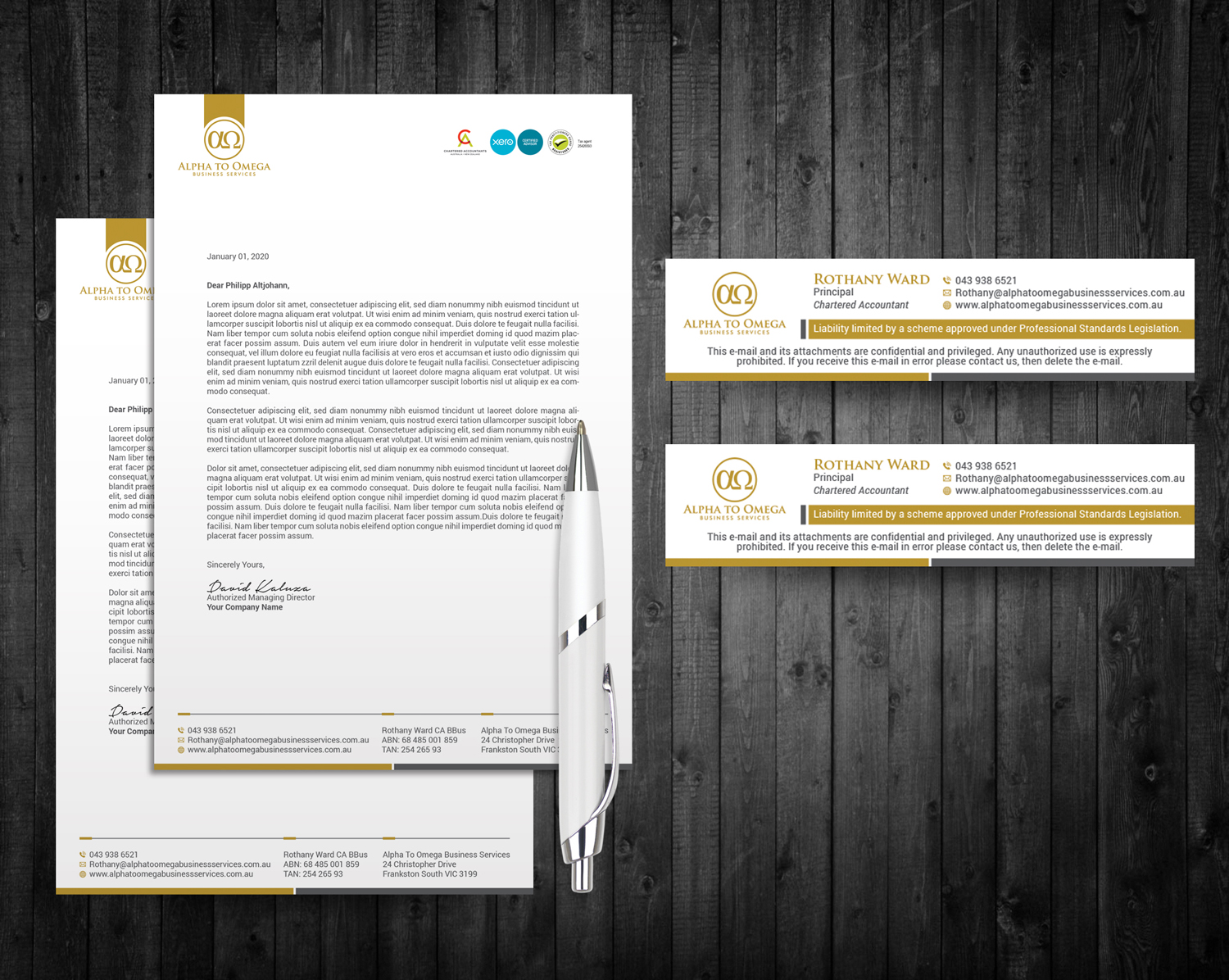 Stationery Design by OxonoArt for Alpha to Omega Business Services | Design #17730055