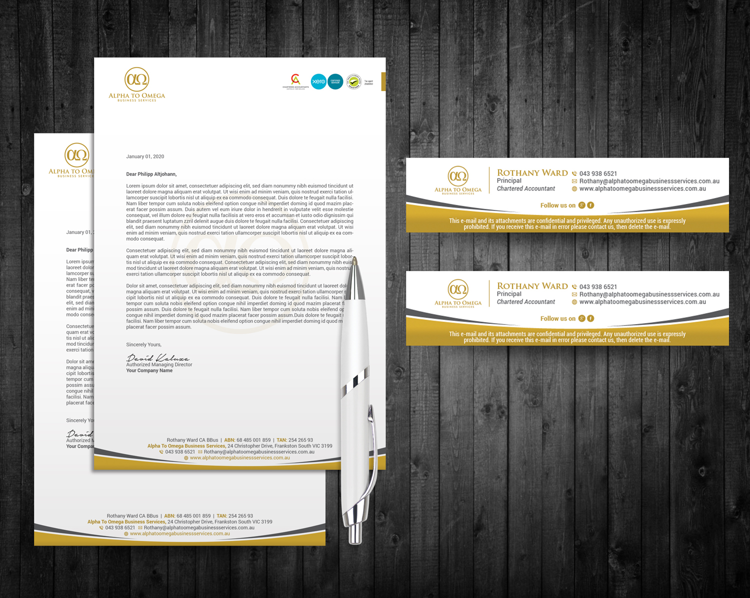 Stationery Design by OxonoArt for Alpha to Omega Business Services | Design #17730294