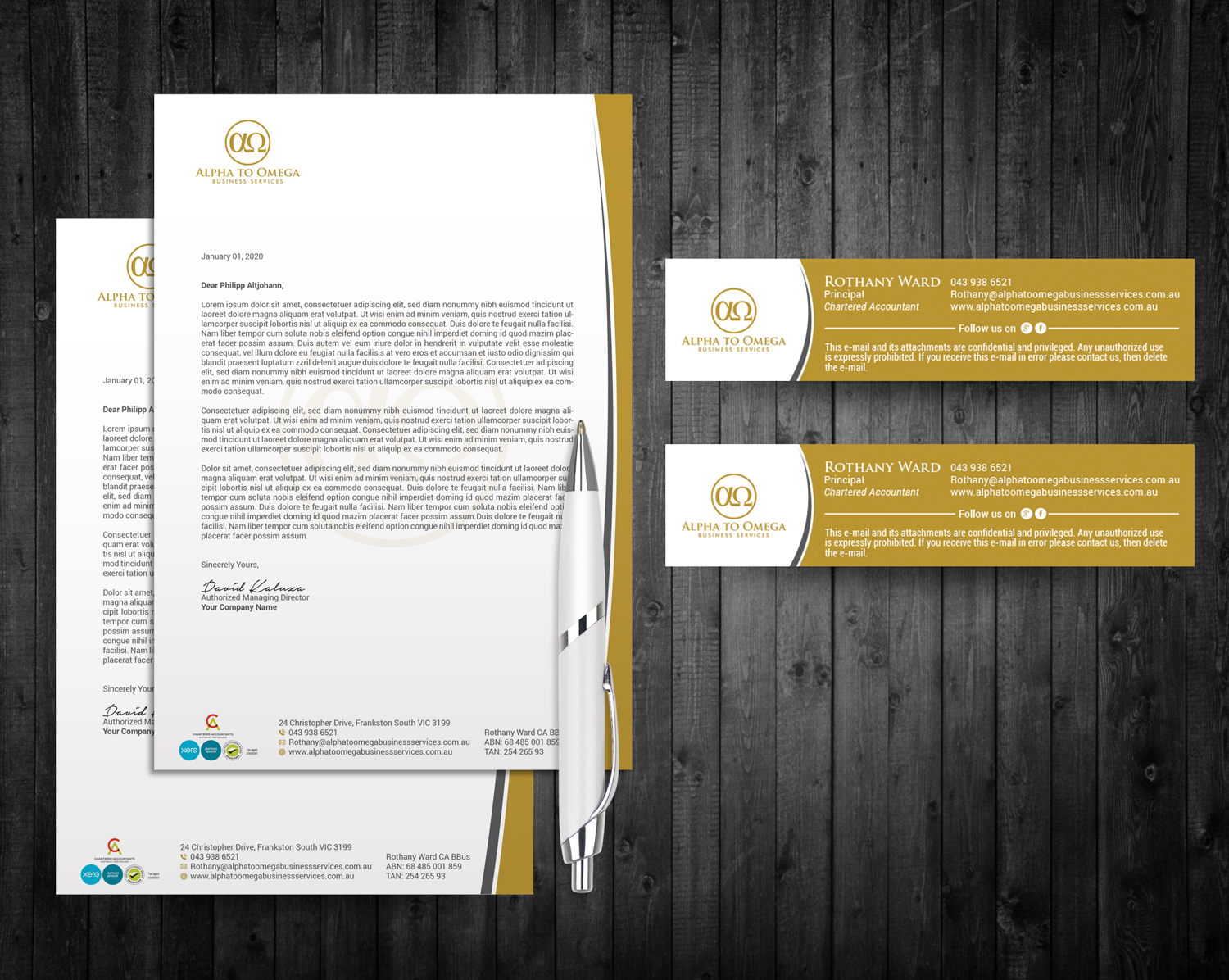 Stationery Design by OxonoArt for Alpha to Omega Business Services | Design #17730425