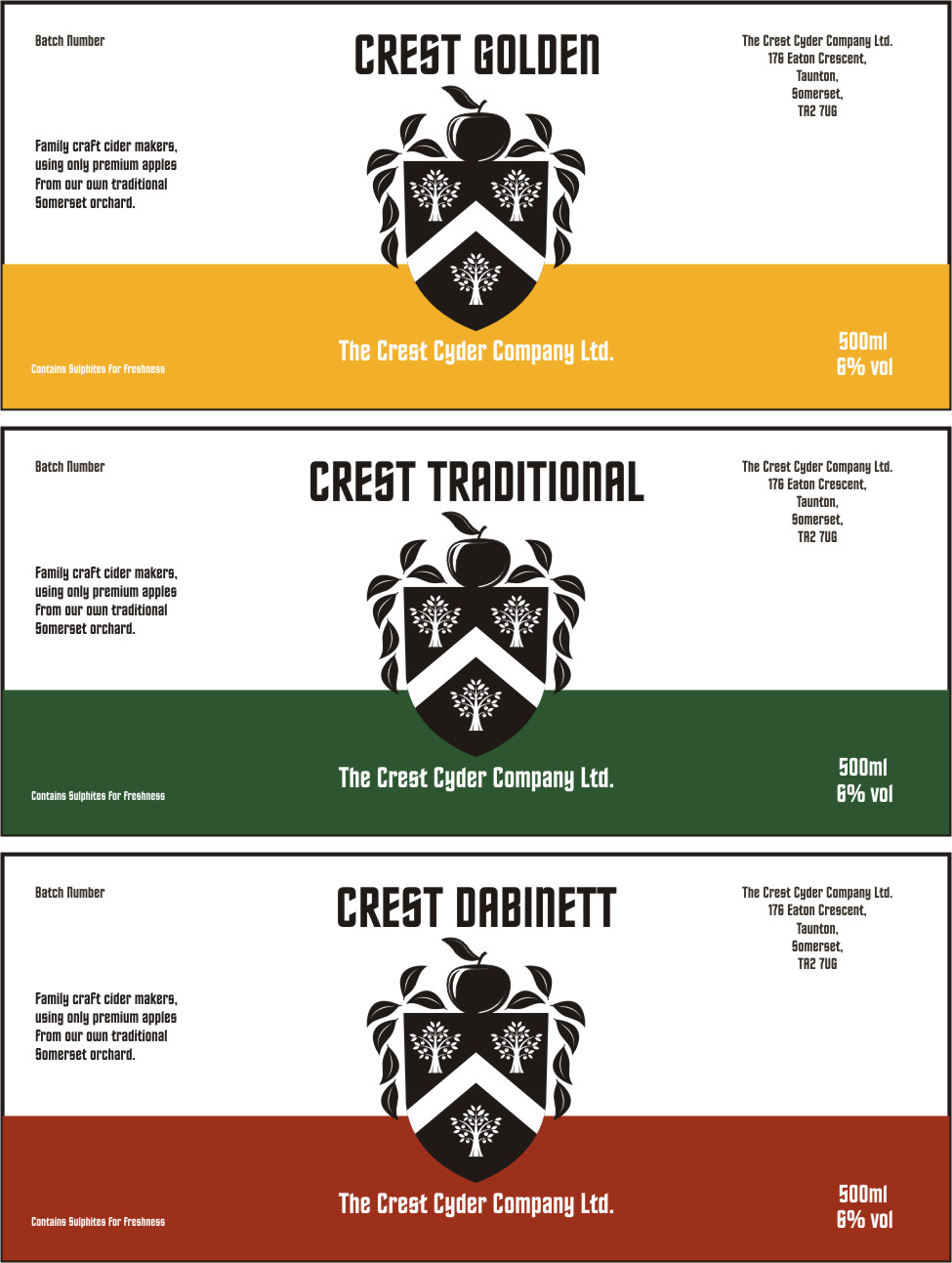 Diseño de Etiqueta por Albion Design Project para The Crest Cyder Company | Diseño #17848441