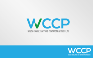 WCCP prominantly displayed, Walsh Consultancy and Contract Partners Ltd. displayed below in small text. | Logo Design by Grafactory