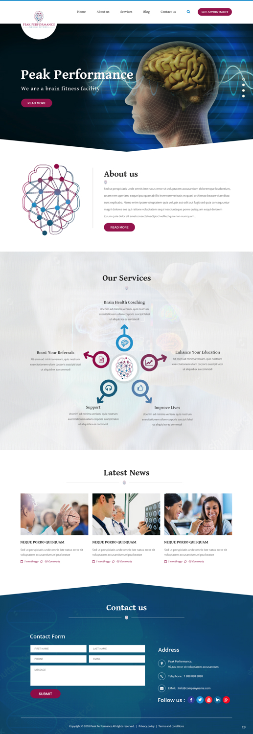 Design Wordpress par pb pour NeuroPrima | Design #17749153