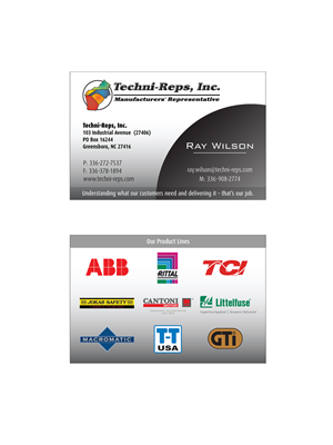 Business Card Design Project - Manufacturers' Representative 