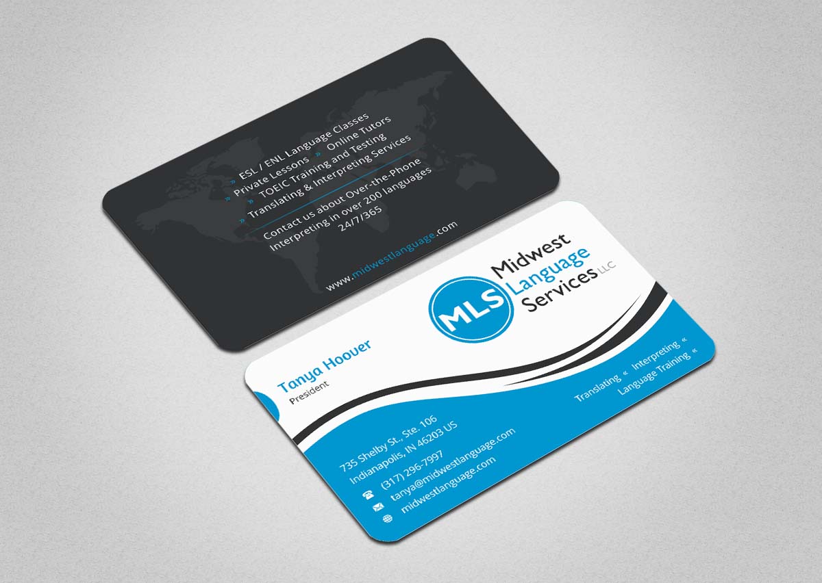 Business Card Design by INDIAN_Ashok for Midwest Language Services, LLC | Design #17744298