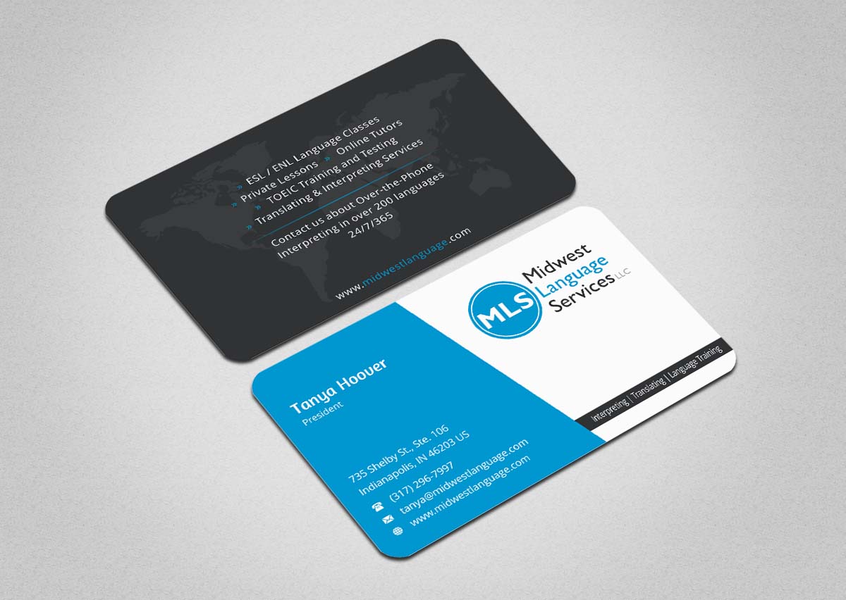Business Card Design by INDIAN_Ashok for Midwest Language Services, LLC | Design #17744300