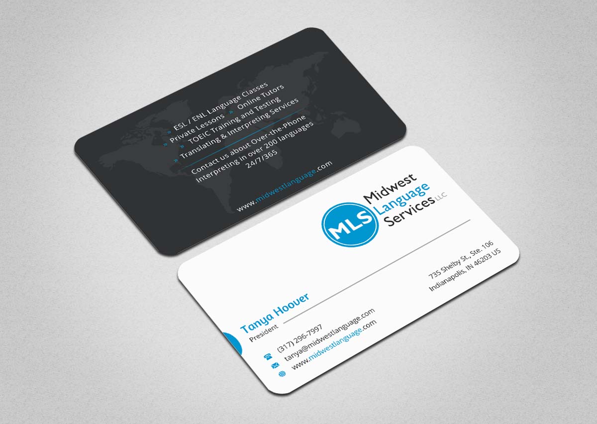 Business Card Design by INDIAN_Ashok for Midwest Language Services, LLC | Design #17744302