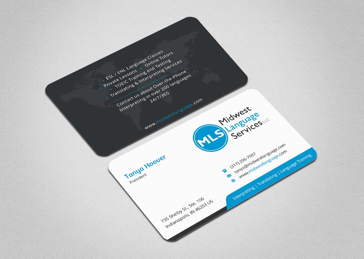 Business Card Design by INDIAN_Ashok for Midwest Language Services, LLC | Design #17744306