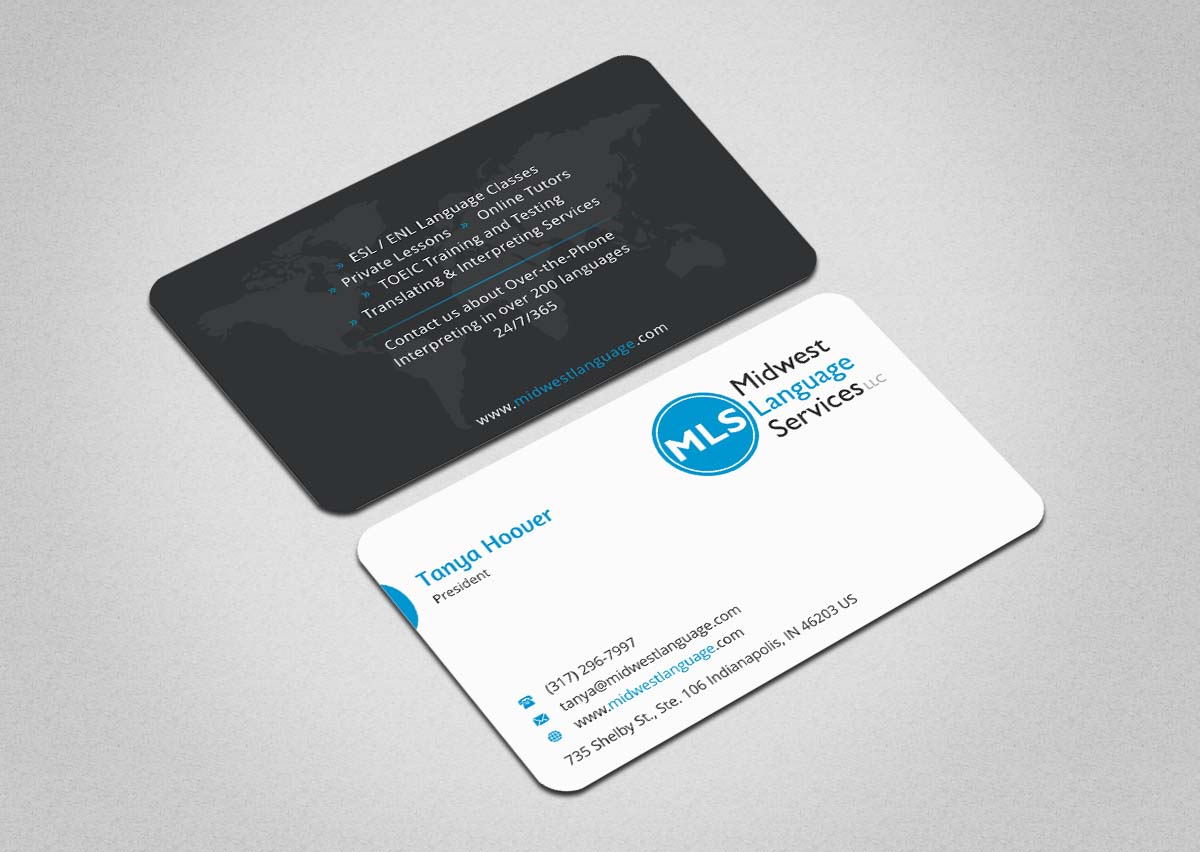 Business Card Design by INDIAN_Ashok for Midwest Language Services, LLC | Design #17744307
