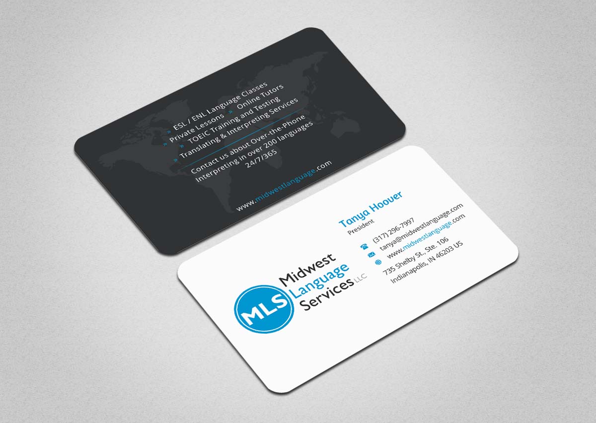 Business Card Design by INDIAN_Ashok for Midwest Language Services, LLC | Design #17744308