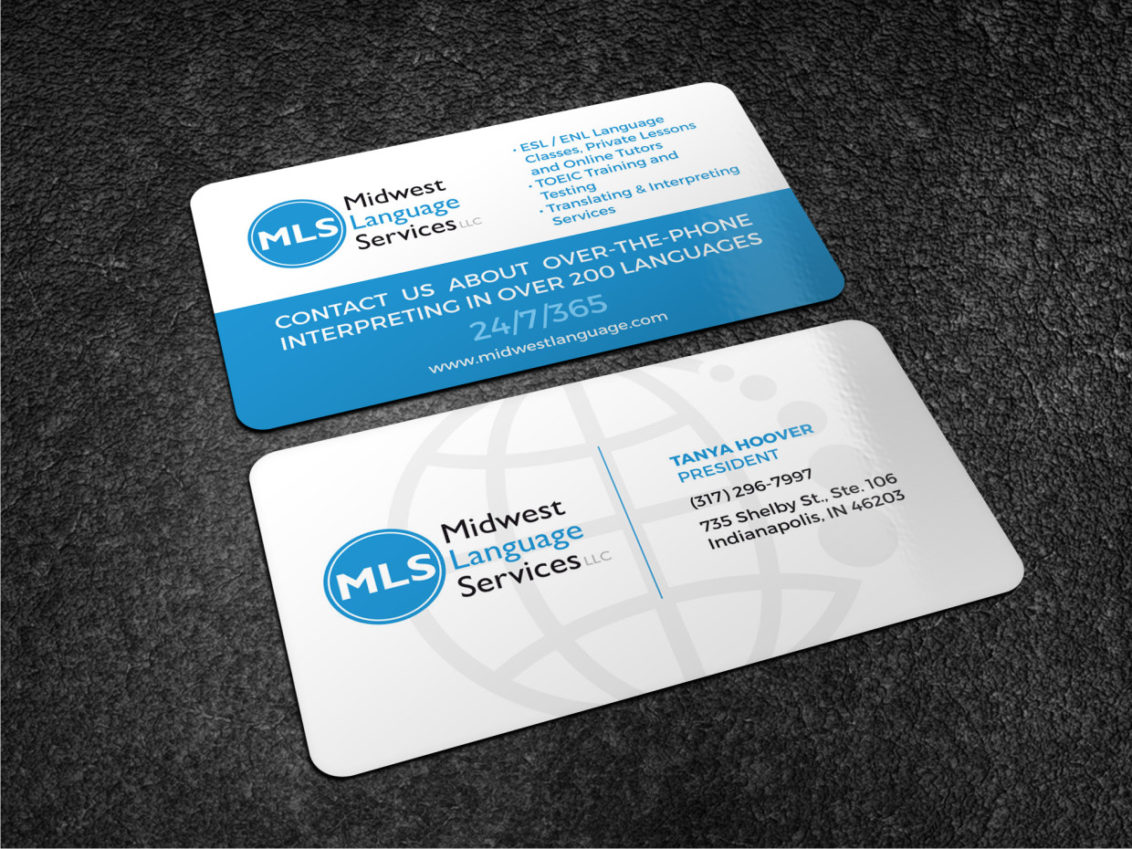 Business Card Design by Atvento Graphics for Midwest Language Services, LLC | Design #17732735