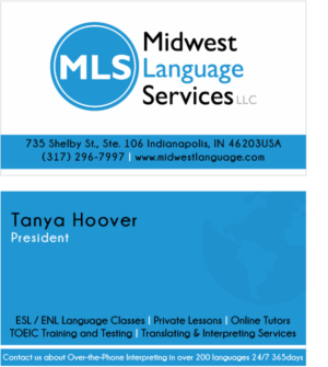 Visitenkarten-Design von Andres Bolivar für Midwest Language Services, LLC | Design: #17761207