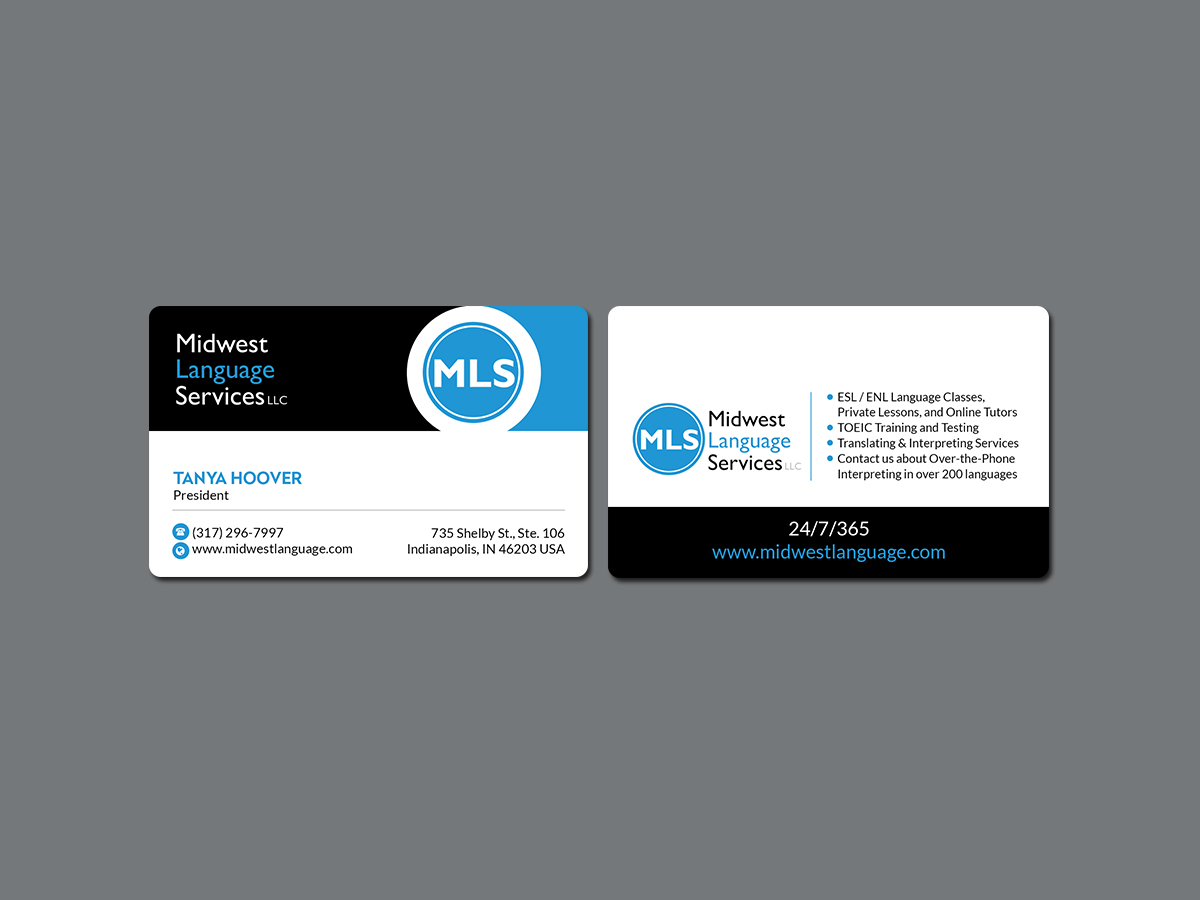Business Card Design by Creations Box 2015 for Midwest Language Services, LLC | Design #17743151