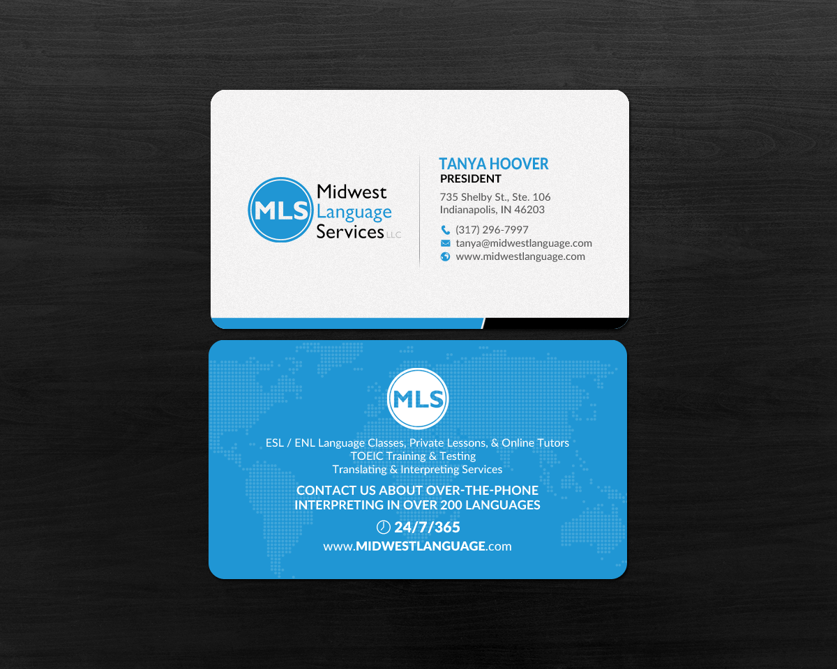 Visitenkarten-Design von chandrayaan.creative für Midwest Language Services, LLC | Design #17735787