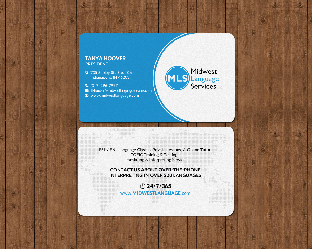 Visitenkarten-Design von chandrayaan.creative für Midwest Language Services, LLC | Design #17747875