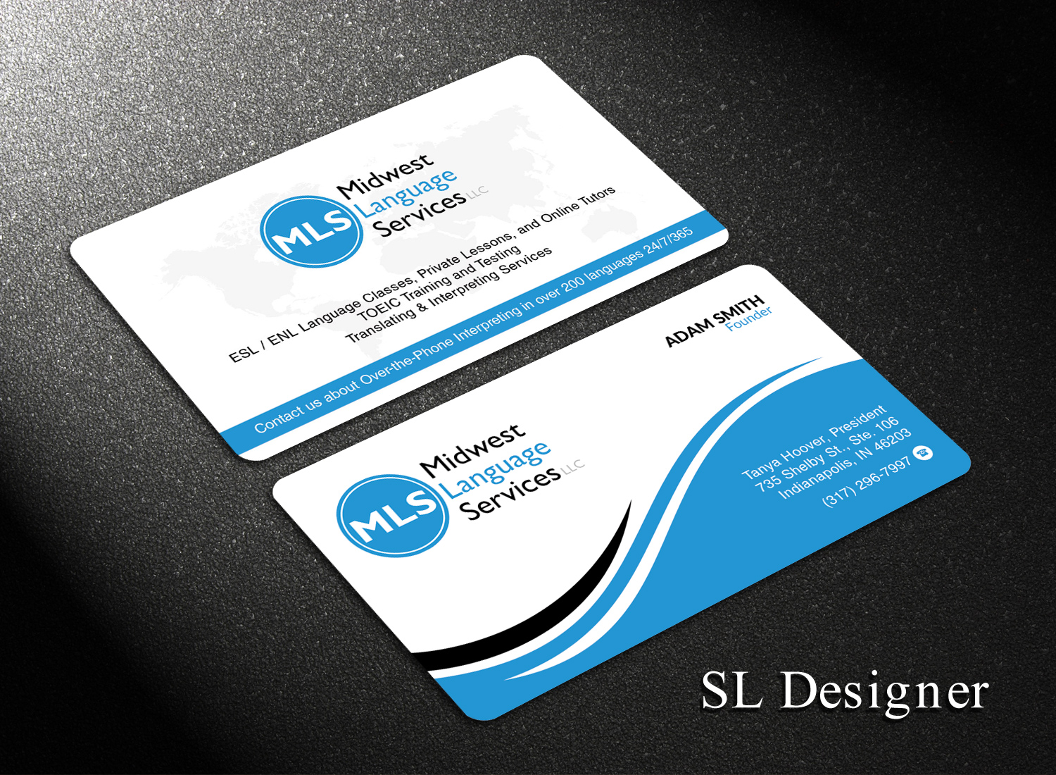 Design de Carte de Visite par SL Designer pour Midwest Language Services, LLC | Design #17745244