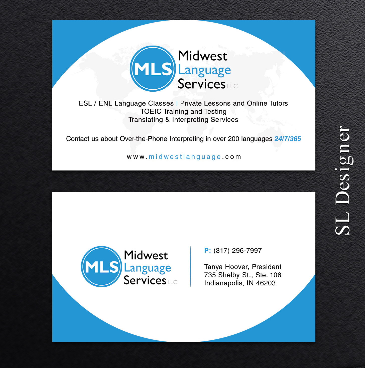 Design de Carte de Visite par SL Designer pour Midwest Language Services, LLC | Design #17745250