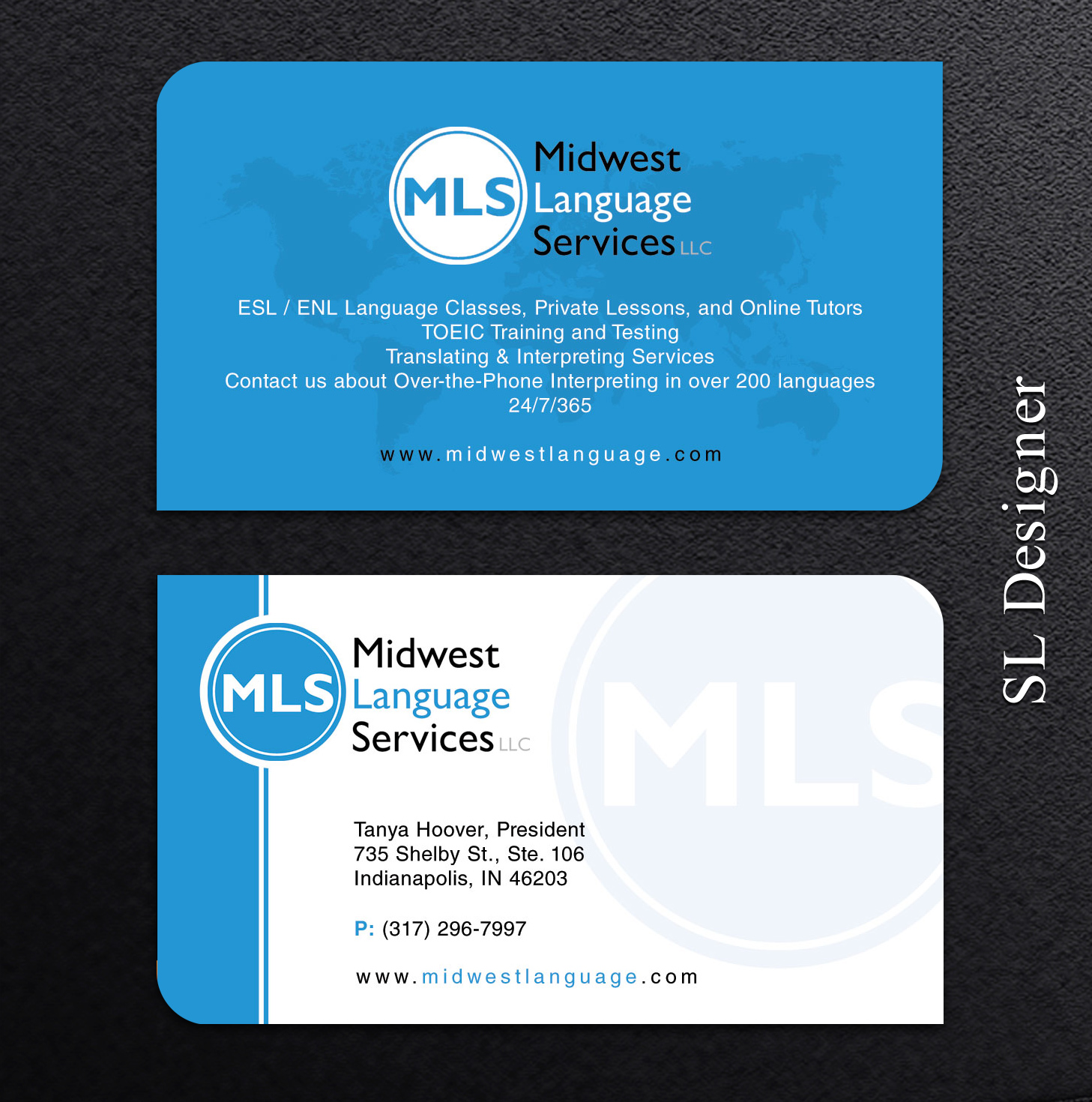 Business Card Design by SL Designer for Midwest Language Services, LLC | Design #17745284