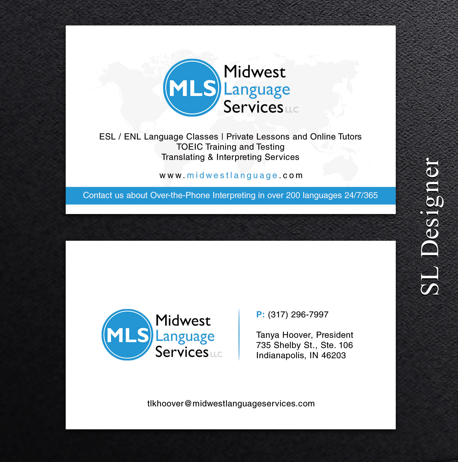 Business Card Design by SL Designer for Midwest Language Services, LLC | Design #17747906