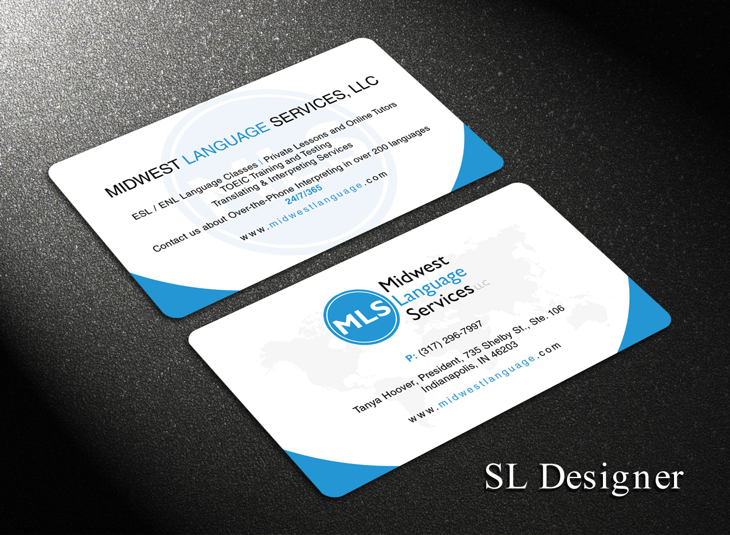 Business Card Design by SL Designer for Midwest Language Services, LLC | Design #17747911