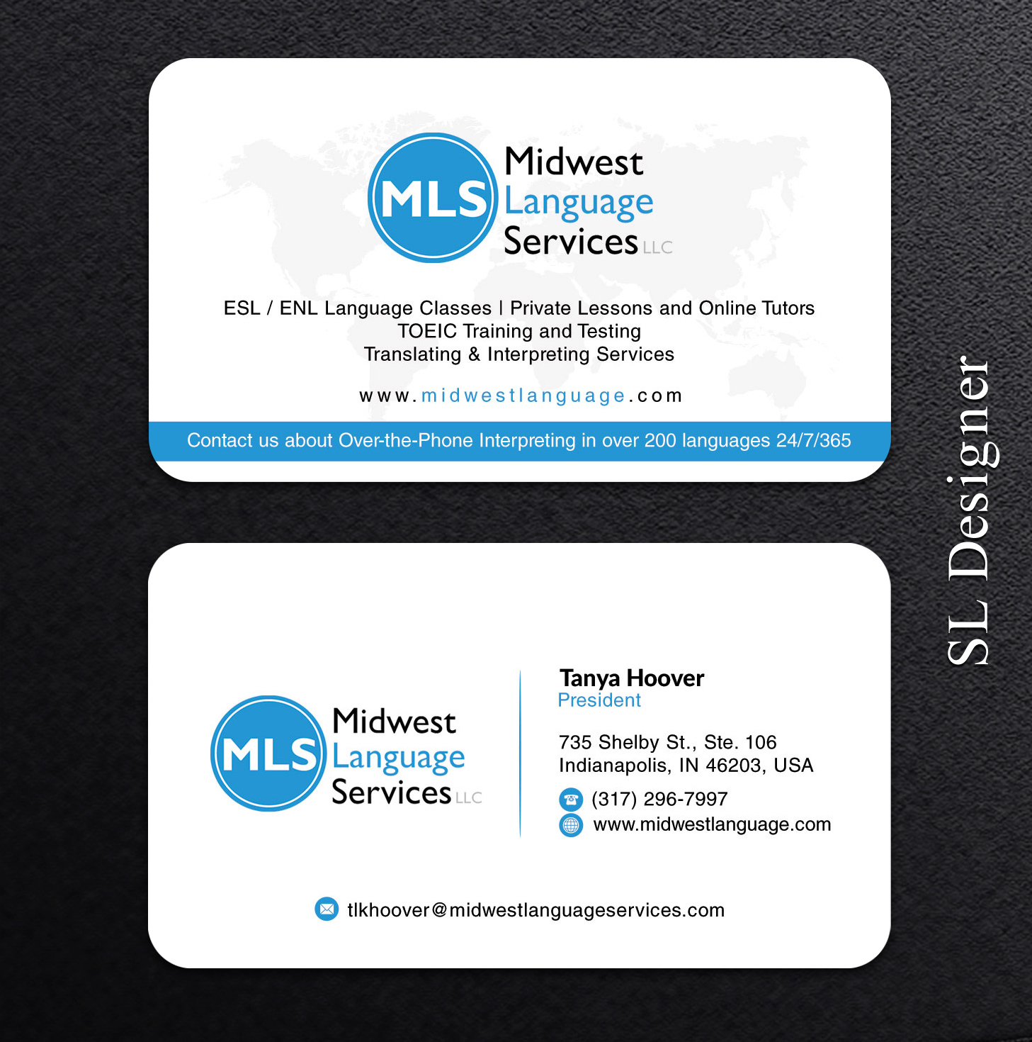 Business Card Design by SL Designer for Midwest Language Services, LLC | Design #17751081