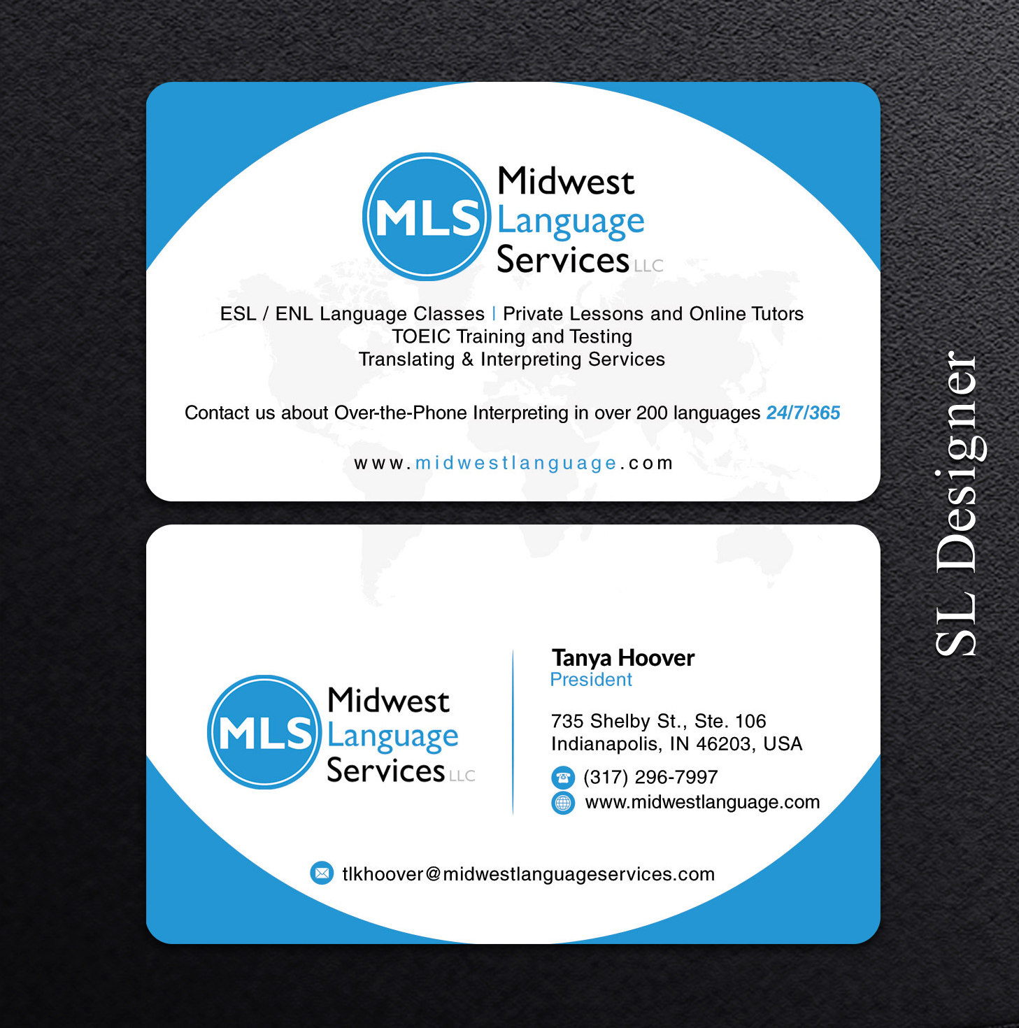 Design de Carte de Visite par SL Designer pour Midwest Language Services, LLC | Design #17751082
