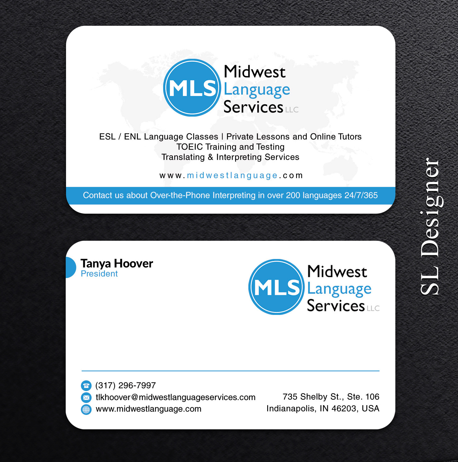 Business Card Design by SL Designer for Midwest Language Services, LLC | Design #17752610