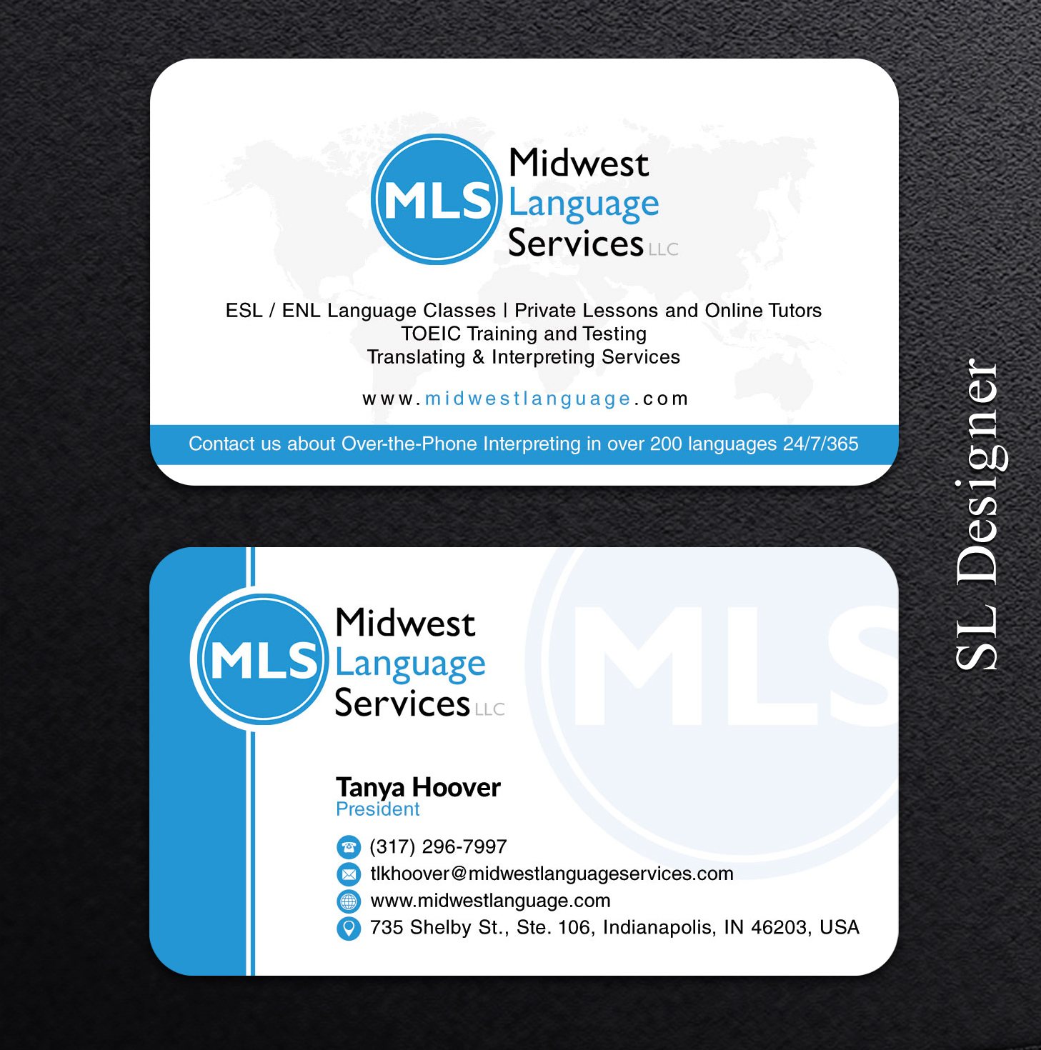 Business Card Design by SL Designer for Midwest Language Services, LLC | Design #17752703