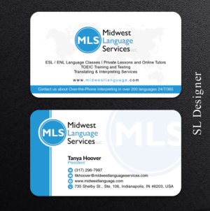 Business Card Design by SL Designer for Midwest Language Services, LLC | Design: #17752703
