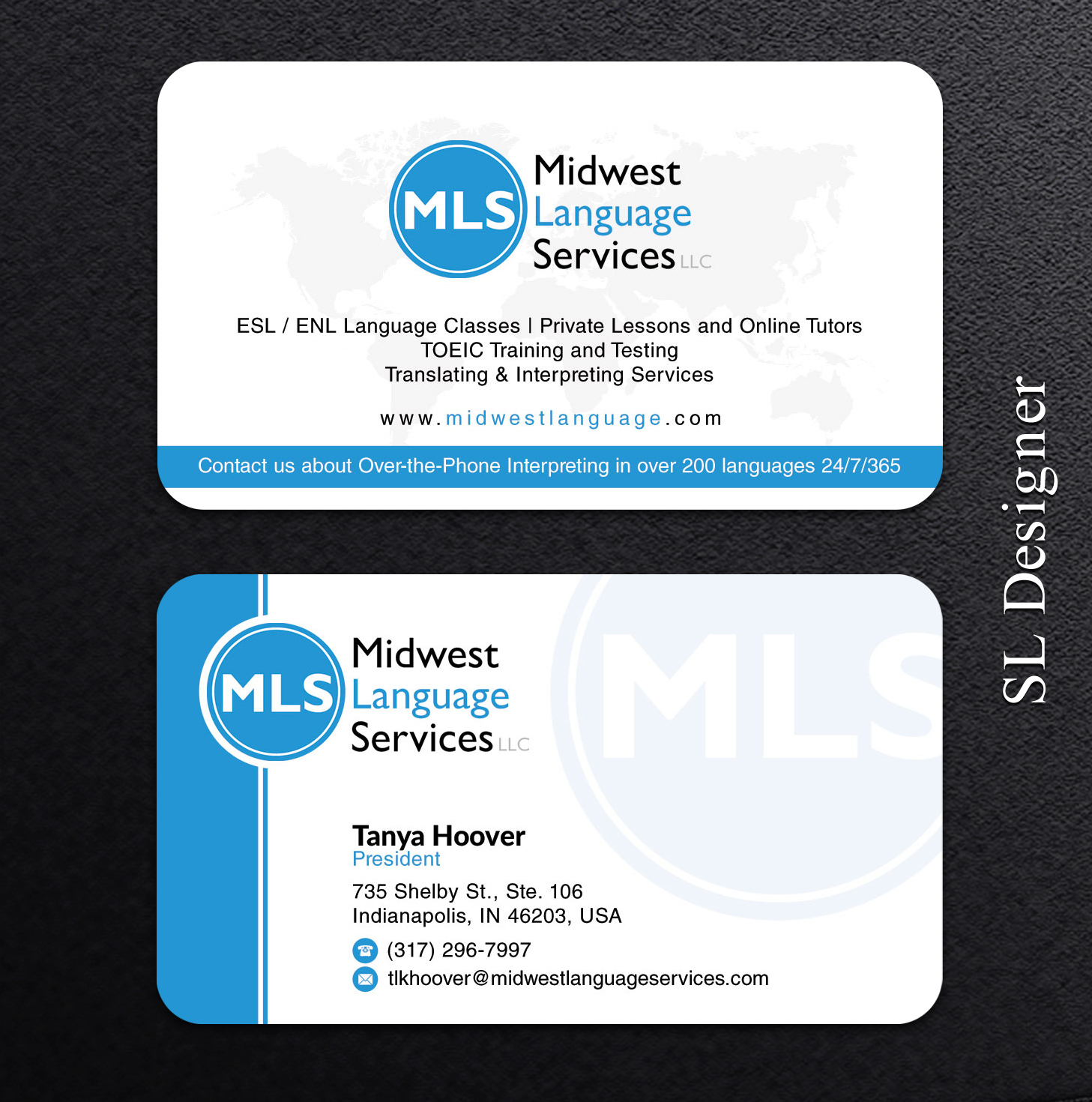 Business Card Design by SL Designer for Midwest Language Services, LLC | Design #17752704